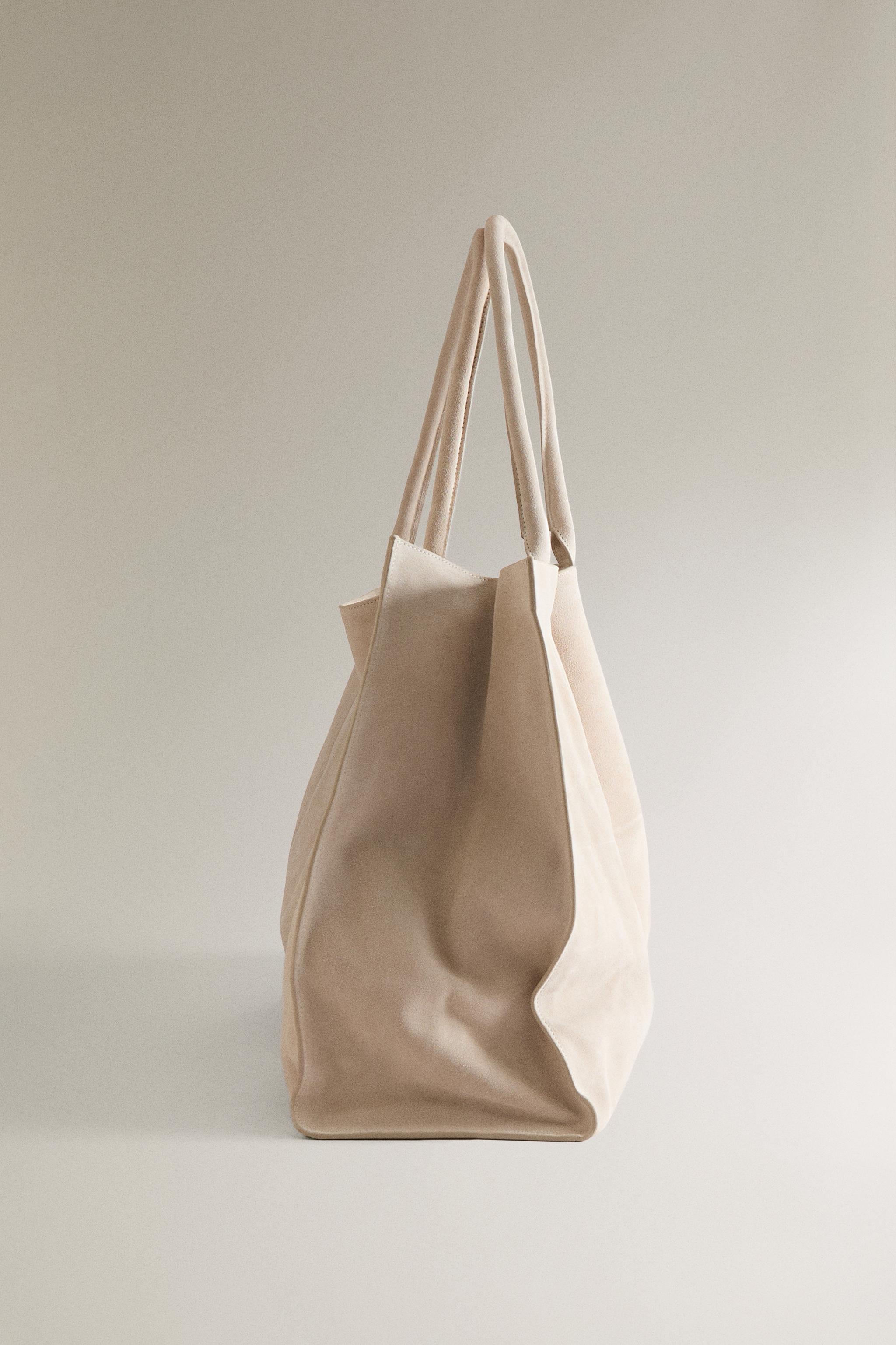 LARGE SPLIT SUEDE TOTE BAG